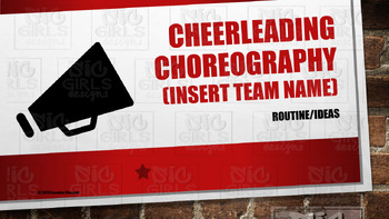 Preview of Cheerleading Choreography EDITABLE template for routines, Dance Coach