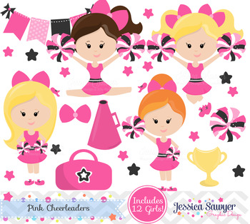 Preview of Cheerleading Clipart or Cheerleader Clip art