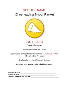 Preview of Cheerleading Informational packet