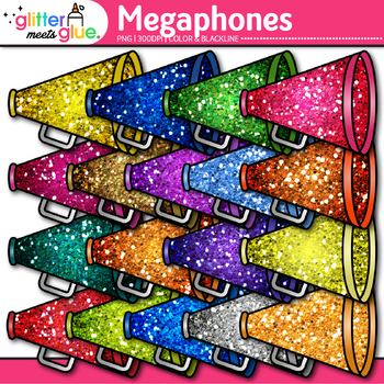 Preview of Cheerleading Megaphone Clipart: Sports Bull Horn Clip Art Transparent PNG B&W