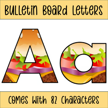 Preview of Cheeseburger/Hamburger Bulletin Board Letters.