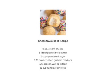 Preview of Cheesecake Balls Rebus Recipe