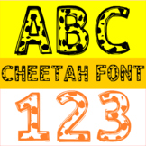 Cheetah Cat Doodle, Cute KG Spotted Fonts For Signs, Board