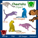 Cheetah Clipart, 100 Images, Commercial Use