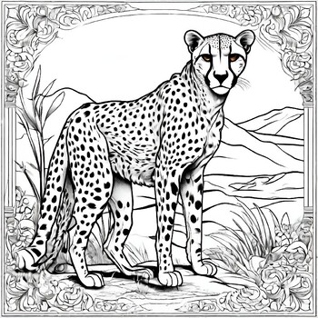 Preview of Cheetah Coloring Pages