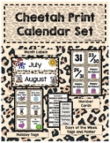 Classroom Decor Cheetah Print Calendar Set