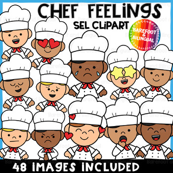 Preview of Chef Clipart Feelings and Emotions - Community Helpers Clipart -  SEL Clipart