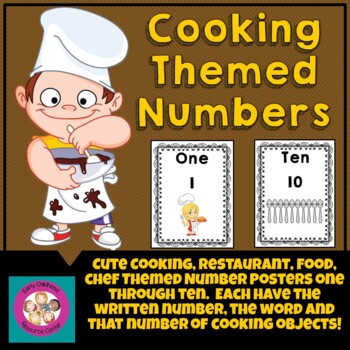 Preview of Chef/Cooking Themed Numbers 1 to 10