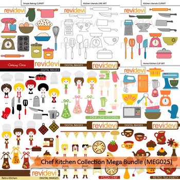 Preview of Chef Kitchen Collection clip art mega bundle (9 packs)