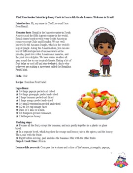 Preview of Chef Koochooloo 4th Grade Cook to Learn Interdisciplinary Lesson: Brazil!