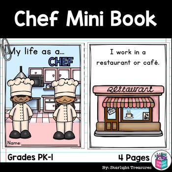 Preview of Chef Mini Book for Early Readers - Careers and Community Helpers