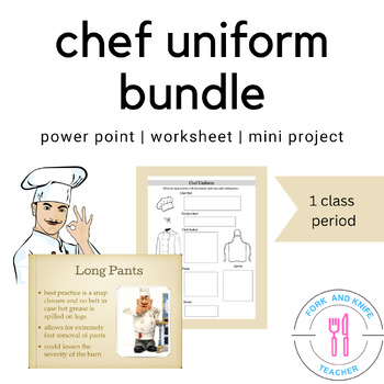 Preview of Chef Uniform Safety And Purpose For The Kitchen FCS BUNDLE