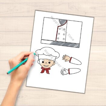 Chef Cook toilet paper roll craft Printable Career Day Community