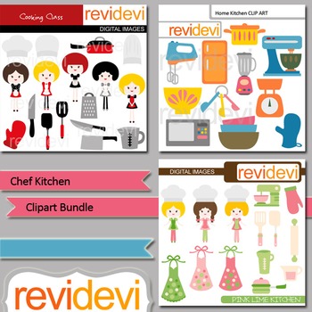 Preview of Chef kitchen clip art bundle (3 packs) cooking baking clipart