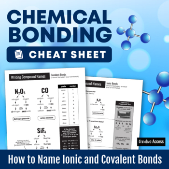 Preview of Chemical Bonding Cheat Sheet: How to Name Ionic and Covalent Bonds