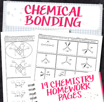 Preview of Chemical Bonding Chemistry Homework Page Unit Bundle