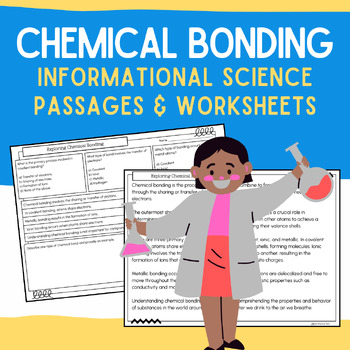 Preview of Chemical Bonding: Informational Science Passages, Worksheets, & Answer Key