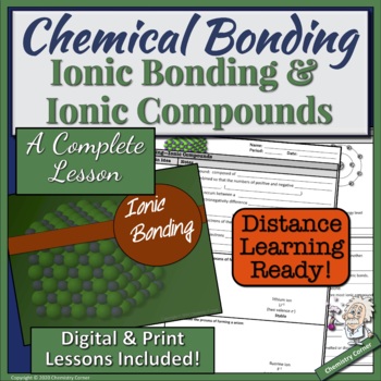 Preview of Chemical Bonding: Ionic Bonds & Ionic Compounds Print/Digital |Distance Learning