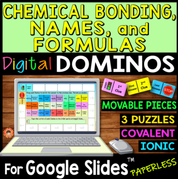 Preview of Chemical Bonding, Names, & Formulas DIGITAL DOMINOS for Google Slides
