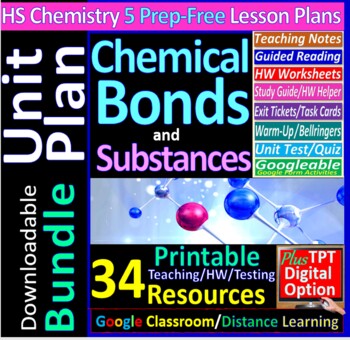 Preview of Unit Plan: Chemical Bonds & Substances 5-Lesson Bundle ~Editable~ Distance L