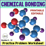 Chemical Bonds Bonding Worksheet Activity