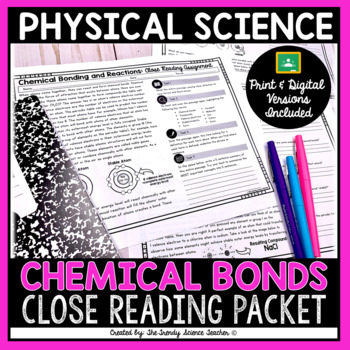 Preview of Chemical Bonding and Reactions Close Reading Assignment (Print & Digital)