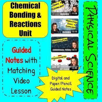 Preview of Chemical Bonding and Reactions Guided Notes and Video Lessons Portfolio