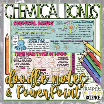 Preview of Chemical Bonds (Atomic Bonds) Doodle Notes & Quiz + PowerPoint