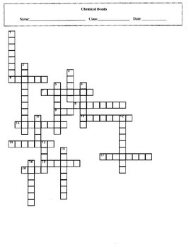 chemical puzzle crossword bonds key