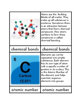 Preview of Chemical Bonds - Three/Four Part Cards