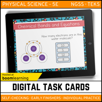 Preview of Chemical Bonds and Equations Digital Task Cards - Boom Card