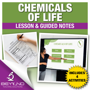 Preview of Chemical Building Blocks of Life Lesson and Guided Notes - Biology Curriculum