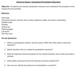 Chemical Capers: Unmasking Precipitation Reactions (LP INC