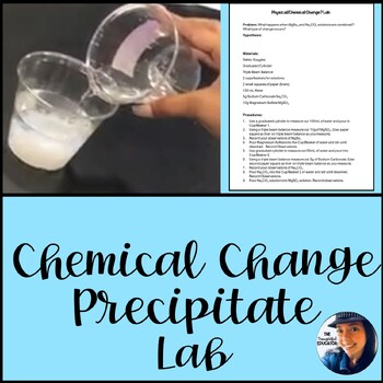 Preview of Chemical Change Precipitate Lab Science