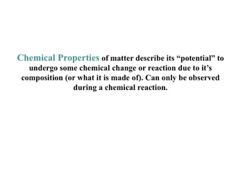 Preview of Chemical Changes and Reactions of Matter