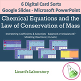 Chemical Equations & Conservation of Mass Digital Card Sor