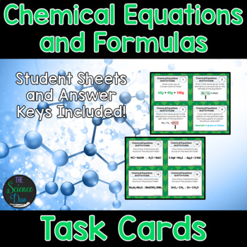 Preview of Chemical Equations and Formulas Task Cards