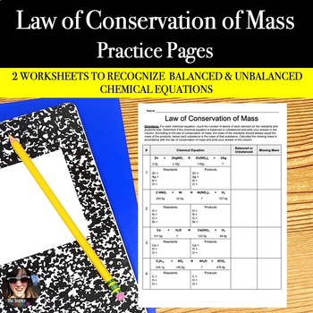 Preview of Chemical Equations & Law of Conservation of Mass Activity - Practice Handouts