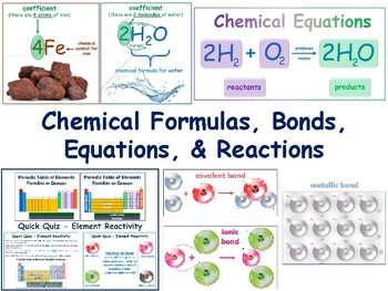 Preview of Chemical Formulas, Bonds, Equations,&Reactions Lesson-study guide/exam prep2024