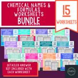 Chemical Names and Formulas Worksheets Bundle - Keys Included