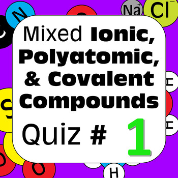 Preview of Chemical Nomenclature: Mixed Ionic Polyatomic & Covalent Compounds Quiz #1