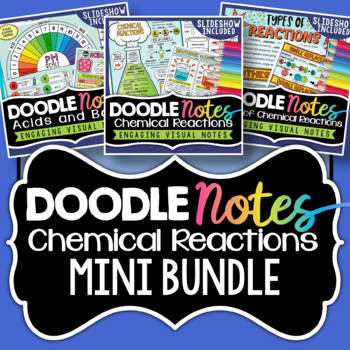 Preview of Chemical Reaction Doodle Notes - Minibundle - Types of Reactions & Acids Bases