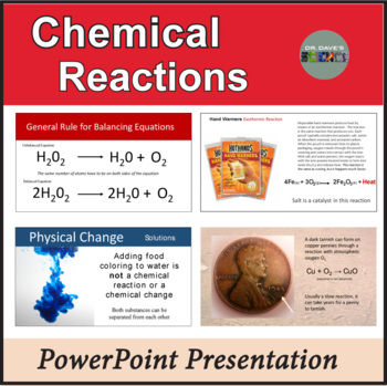 Preview of CHEMICAL REACTIONS PowerPoint Middle School Chemistry