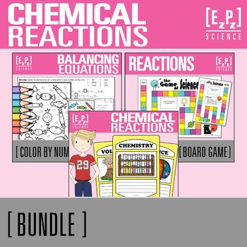 Preview of Chemical Reactions Activity Bundle | Science Practice and Review Game