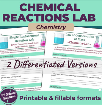 Preview of Chemical Reactions Differentiated Chemistry Lab (Law of Conservation of Mass)