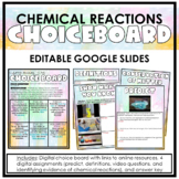 Chemical Reactions Digital Choice Board- Editable