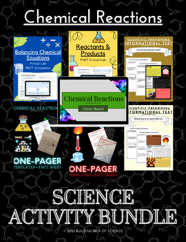 Preview of Chemical Reactions & Equations Digital + Printable Science Activity Bundle