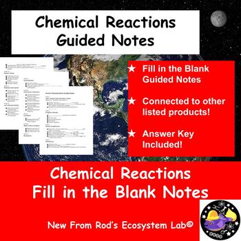 Preview of Chemical Reactions Fill in the Blank Guided Notes w/Answer Key EDITABLE