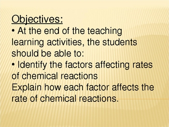 Preview of Chemical Reactions - Lesson Plan