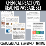 Chemical Reactions Reading and Worksheets Set NGSS Physica